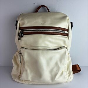 Cluci Ivory Vegan Leather Backpack